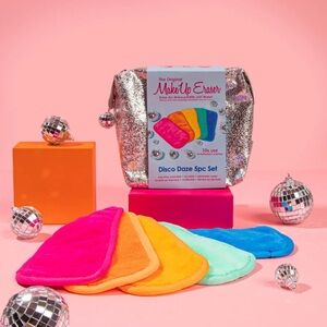 New 5-day Disco Daze Makeup Eraser Set with Cosmetic Bag